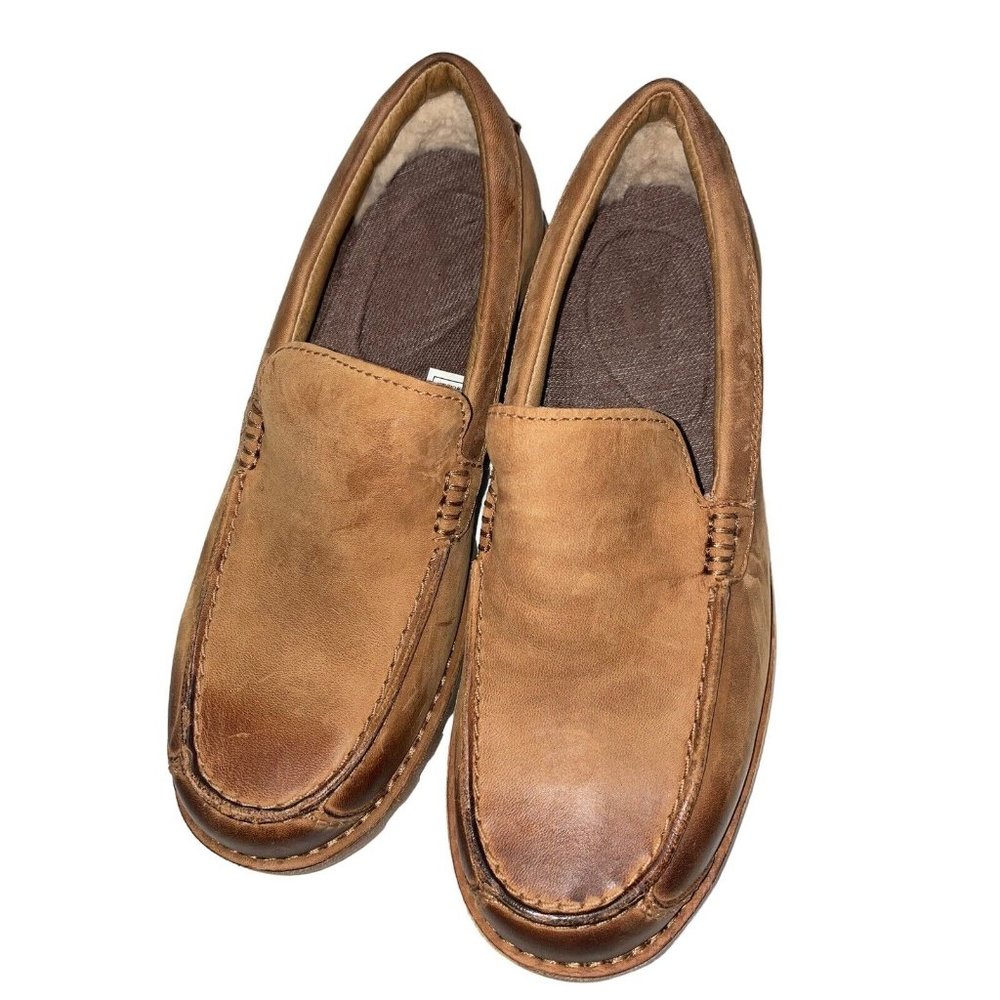 Ugg Australia Mens Leather Loafers Sheepskin Slip On Shoes‎ 8